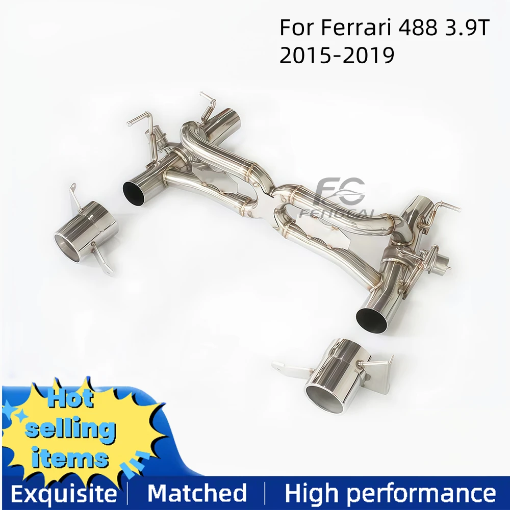 

Задний выпуск Cat для Ferrari 488 3.9T 2015-2019, вакуумный клапан из нержавеющей стали, глушитель с наконечниками, автозапчасти