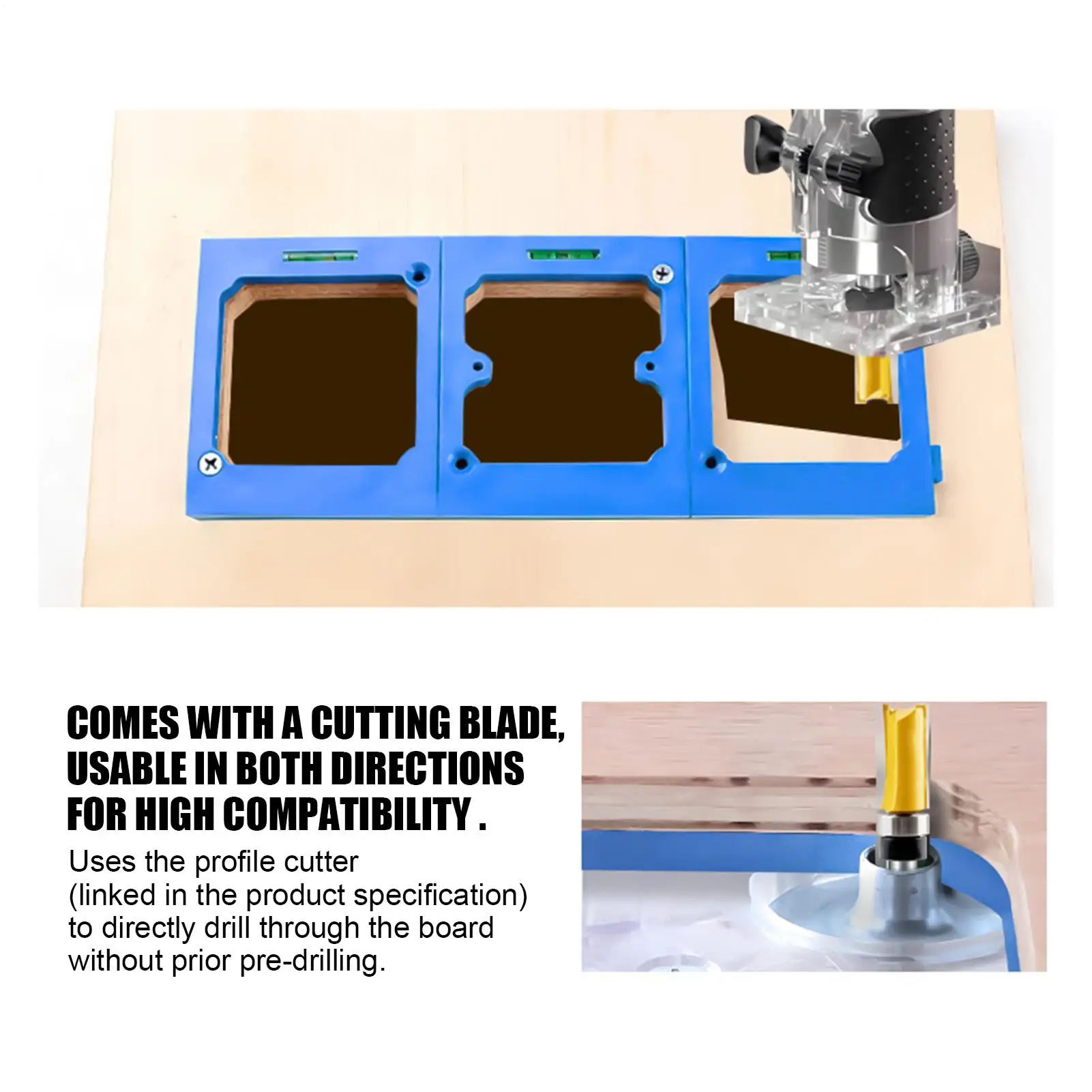 Wire Box Template 86 Type Outlet Hole Opening Contour Milling Cutter Receptacle Cutting Template For Drywall Construction