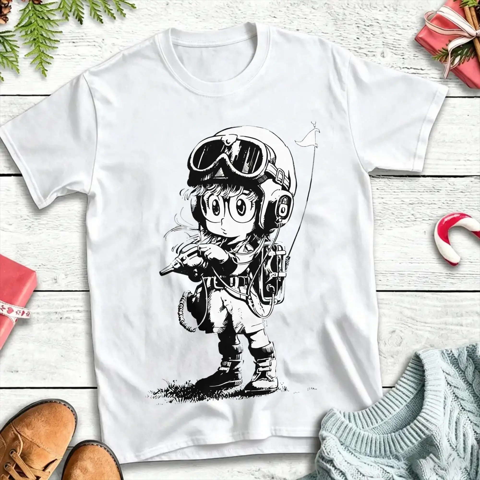 Arale Kawaii Manga Anime  T-Shirts Men Women's O Neck Pure Cotton T Shirt Dr. Slump Short Sleeve Tee Shirt