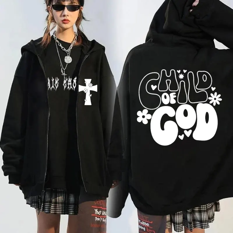 Christian Living Proof of A Loving God Graphic Printing Zip Up Hoodies Men Women Jesus Bible Verse Winter Jackets Sweatshirt