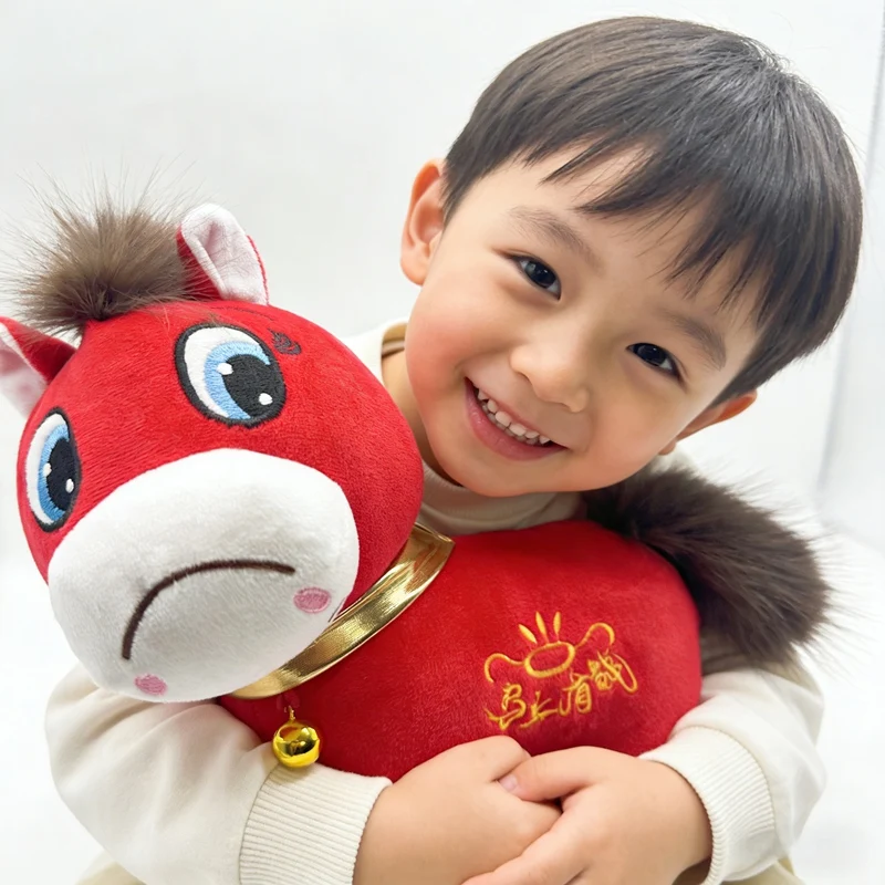 

Мягкая плюшевая игрушка-лошадка 2026 года (Год Лошади), реалистичная, декоративная, в виде пони, плюшевая кукла-лошадка