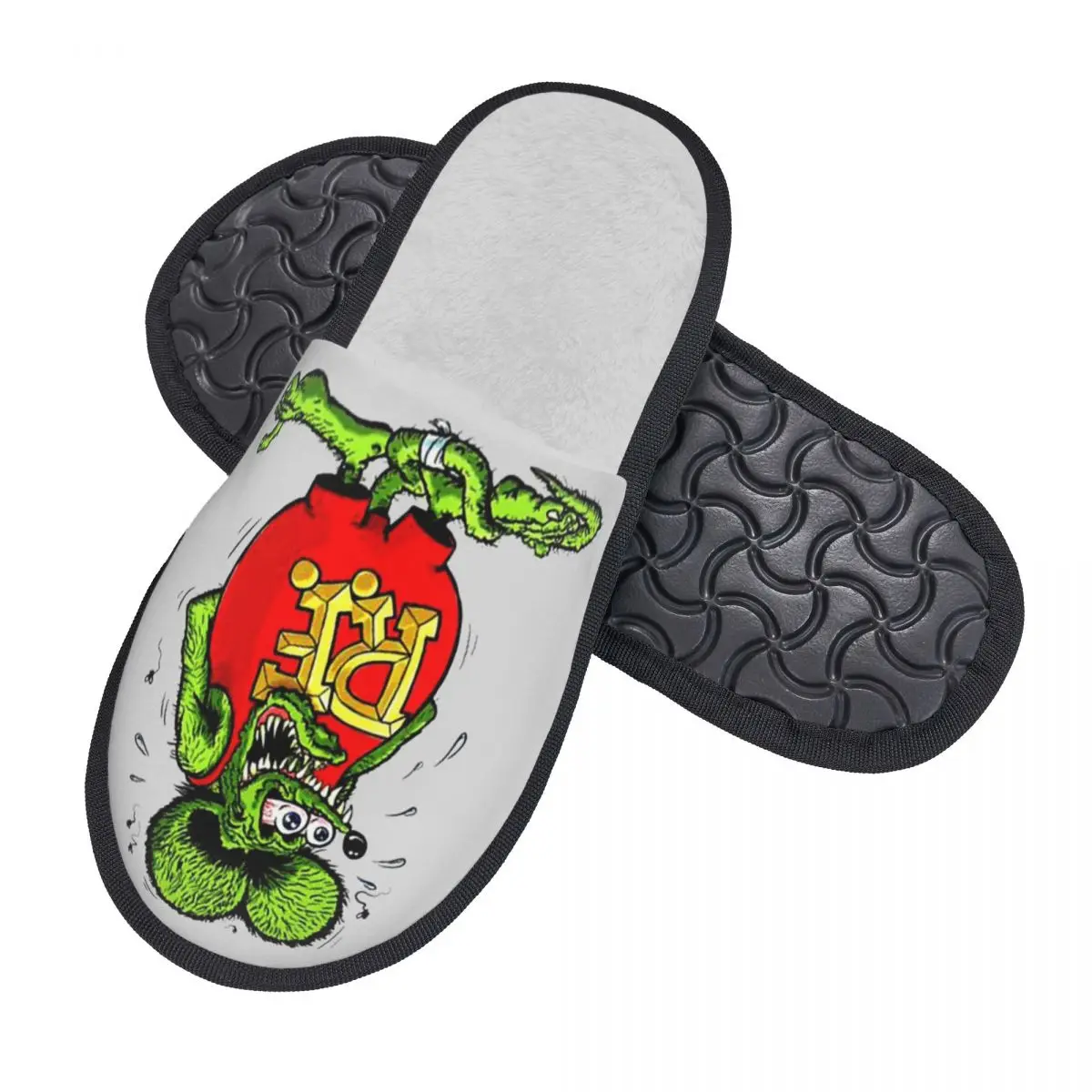 Custom Print Women Rat Fink House Slippers Soft Warm Comic Cartoon Memory Foam Fluffy Slipper Indoor Outdoor Shoes