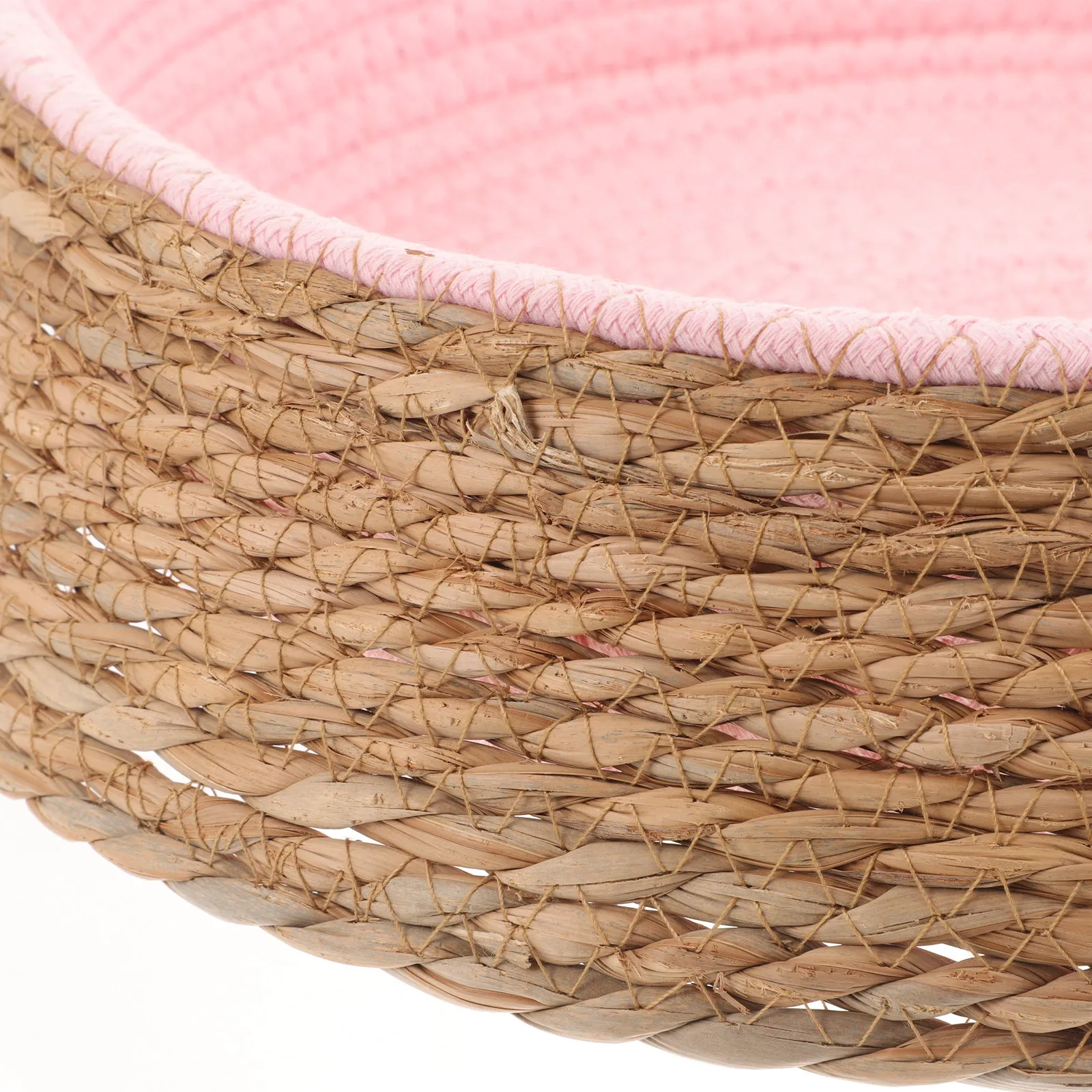 

Natural Wicker Pet Nest Bed Breathable Round Sleeping Pad for Cats Dogs Puppies Cozy Warm Comfortable Woven Dog Bed Pet
