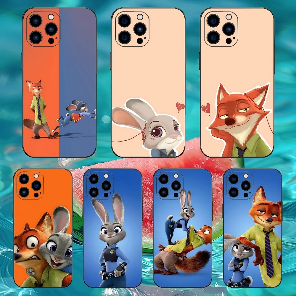 

Z-Zootopia Nick And Judy Phone Case For Iphone 15 11 13 14 Pro Max 7 8 Plus X Xr Xs Max Se2020 12mini Cover Case