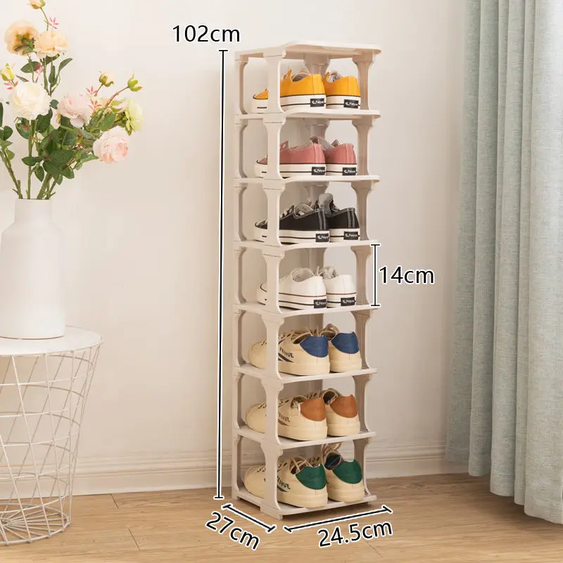 Pop Standing Shoe Cabinet Hallway Entryway Shoe Organizer Shelf Home Furniture Storage Closet Corner Vertical Modular Shoe Rack