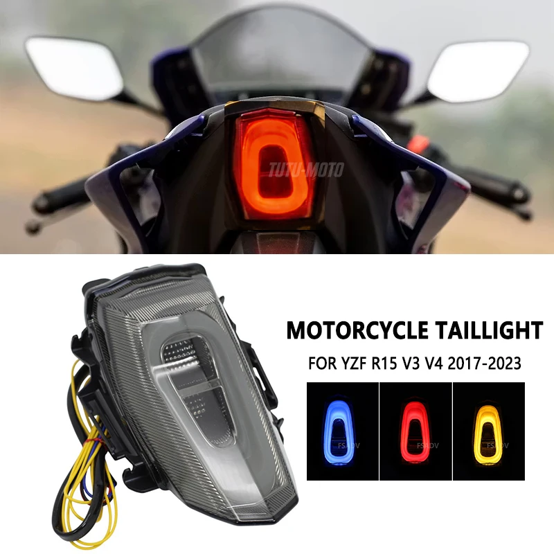 Taillight Rear Brake Turn Signal Integrated LED Tail Lights For Yamaha YZF R15 V4 V3 YZF-R15M V4.0 2017-2023 2022 Motorcycle