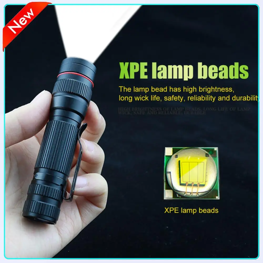 Handheld Flash Light USB Charging Emergency LED Flashlight 600mAh Portable Camping Flashlight 300LM for Outdoor Hiking Fishing