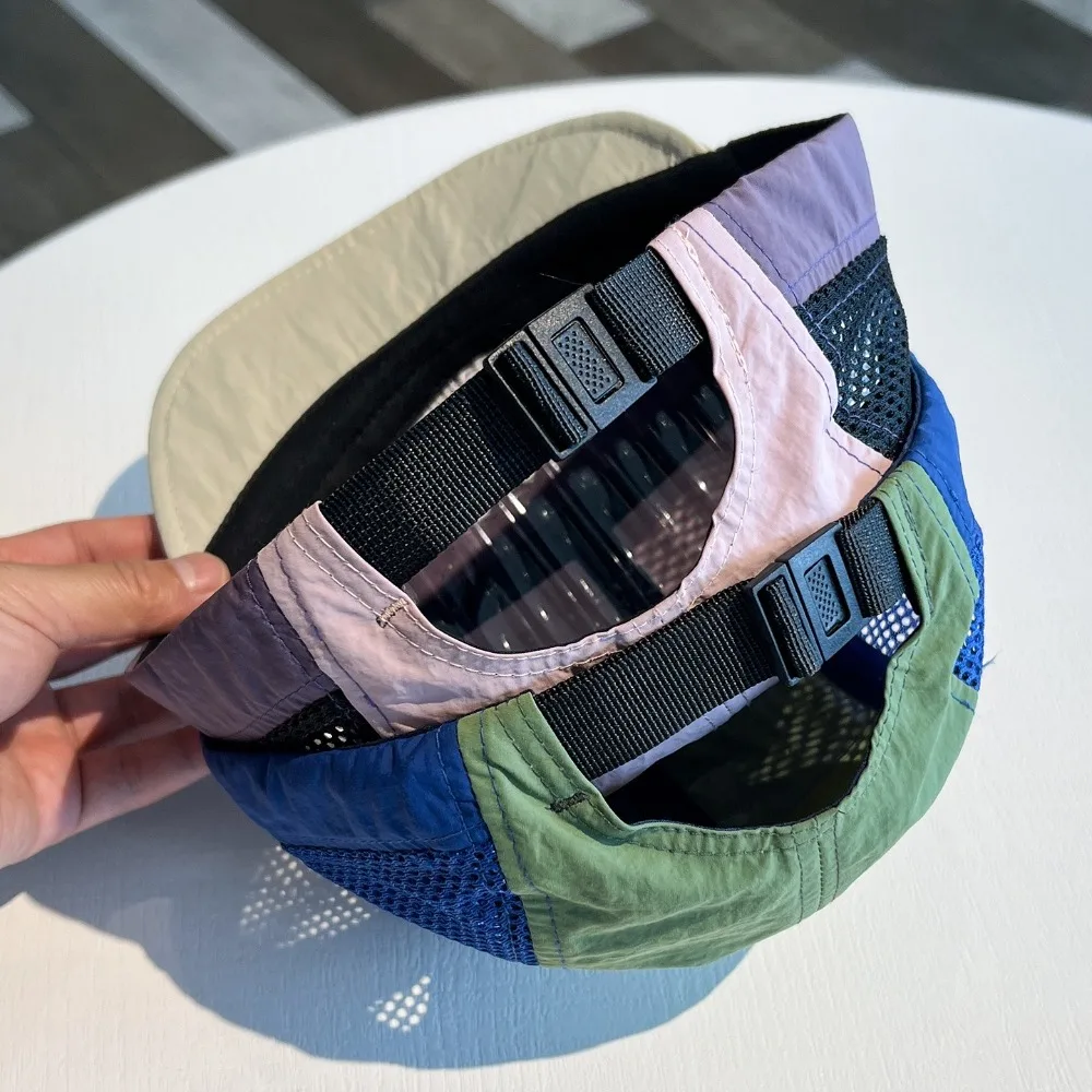 Versatile Embroidered Baseball Cap Five-panel Summer Color Matching Quick-drying Hat Breathable Adjustable Sunshade Hat Unisex