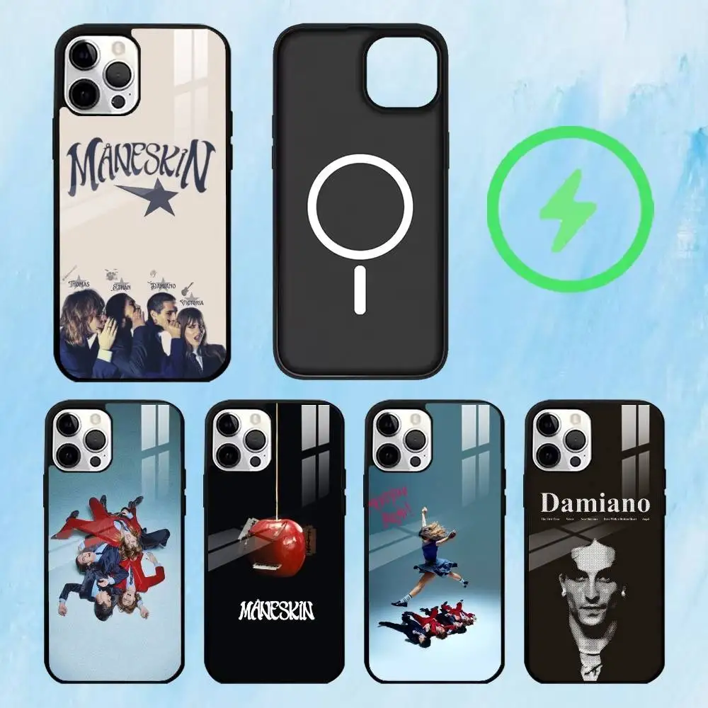 

M-Maneskin Damiano David Phone Case For iPhone17,16,15,14,13,12,11 Plus,Pro Max Magnetic For Magsafe Wireless Charging