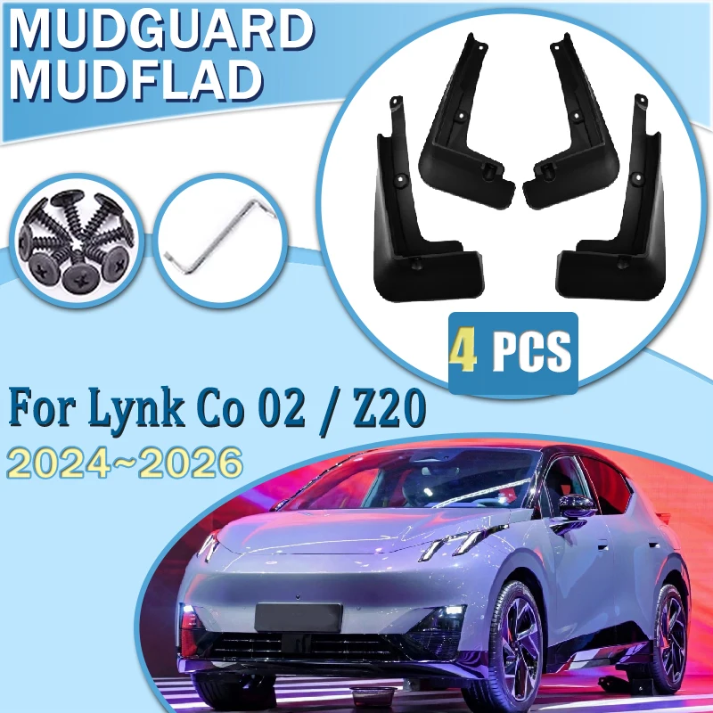 

Car Fenders For Lynk Co 02 Accessories Z20 2024~2026 Mudguards Splash Guards Wheels Protection Protector MudFlaps Mudguard Parts