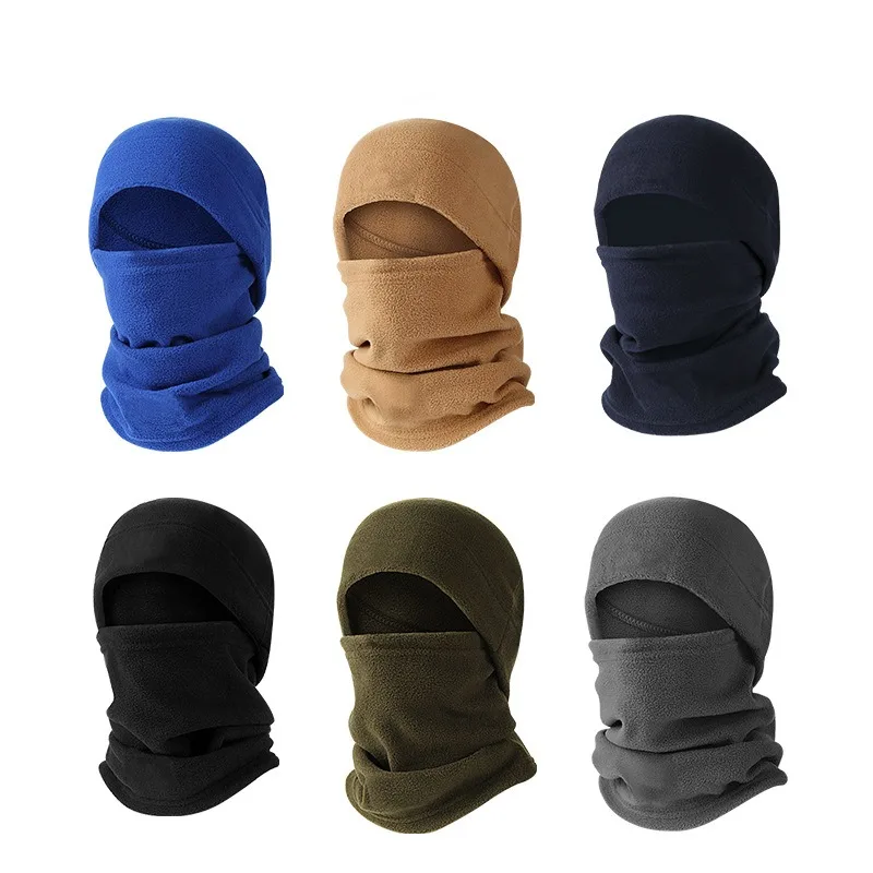 Winter Polar Coral Fleece Balaclava Men Face Mask Neck Warmer Beanies Thermal Head Cover Tactical Military Sports Scarf Ski Caps