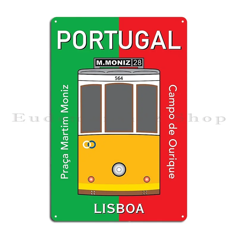 Lisboa Lisbon City Portugal Tram 28 Belem Travel Vintage Metal Plaque Poster Sign Cinema Printing Living Room Tin Sign Poster