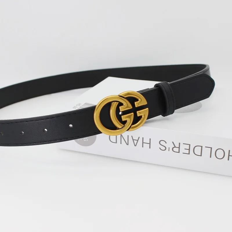 حزام جلد البقر الحقيقي GG للنساء مصمم فاخر للجنسين حزام رجالي أنيق حزام جينز حزام الخصر