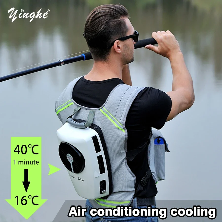 Portable Air Conditioning Vest Cloth Cooler With Dc Micro Compressor And Infinite Adjustment For Indoor Outdoor High Temperature