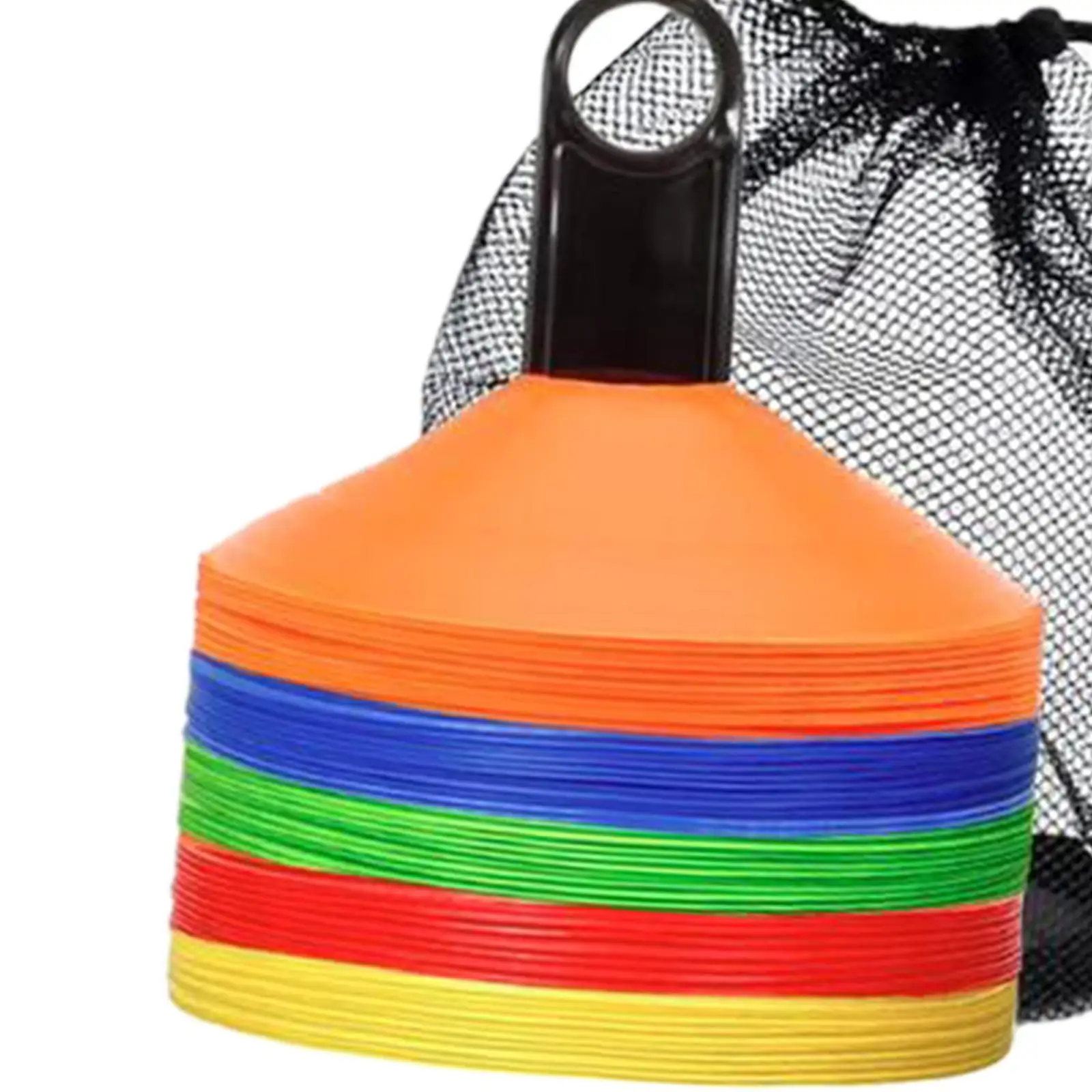 Portable Agility Soccer Cones, patinação jogos ao ar livre, futebol, 50 pcs