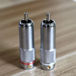 OYAIDE Electric Emperor z czystej miedzi, rodem, złącze męskie RCA, Adapter Jack do DIY Signale kabel audio-wideo