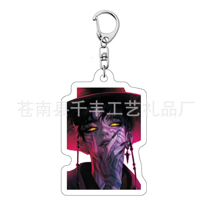 K-Pop Demon Hunters Saja Boys llavero con colgante acrílico mochila temática de Halloween accesorio colgante regalos para fanáticos