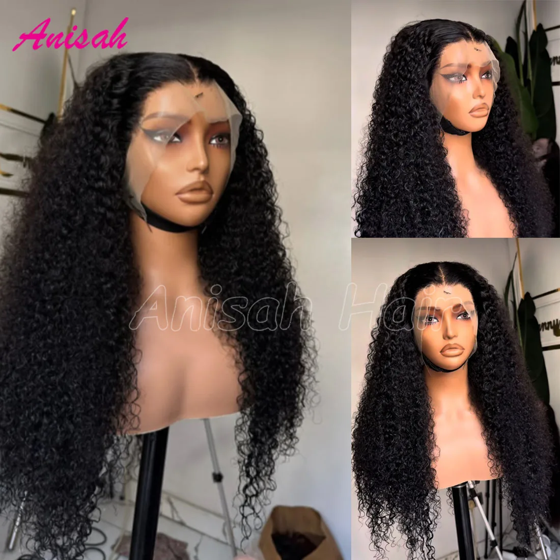 

Curly Lace Front Human Hair Wigs For Black Women Pre Plucked Brazilian 13x4 Water Wave Frontal Wigs Human Hair