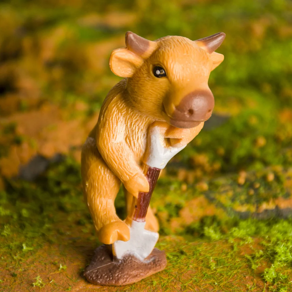 어린이를 위한 플라스틱 시뮬레이션 소 피규어 장난감 선물 생일 홈 장식