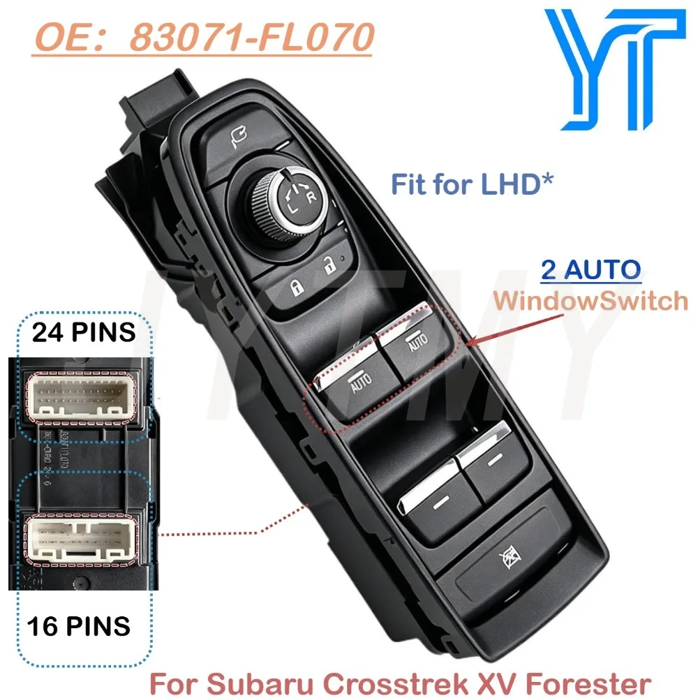 

83071-FL070 Car Accessories Front Left Driver Side Power for Subaru Crosstrek XV Forester 2018-2023 Window Control Lifter Button