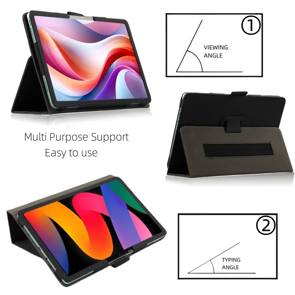Flip Cover for Chuwi HiPad 11 AuPad Tablet Case 10.95 Inch 2024 Release Pu Leather Case with Hand Strap & Folding Stand