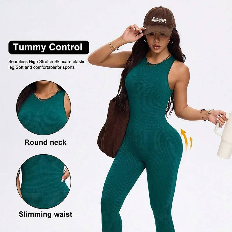 Spring Seamless One-Piece Yoga Suit Dance Belly Tightening Fitness Workout Set Stretch Bodysuit Gym Clothes Push Up Sportswear