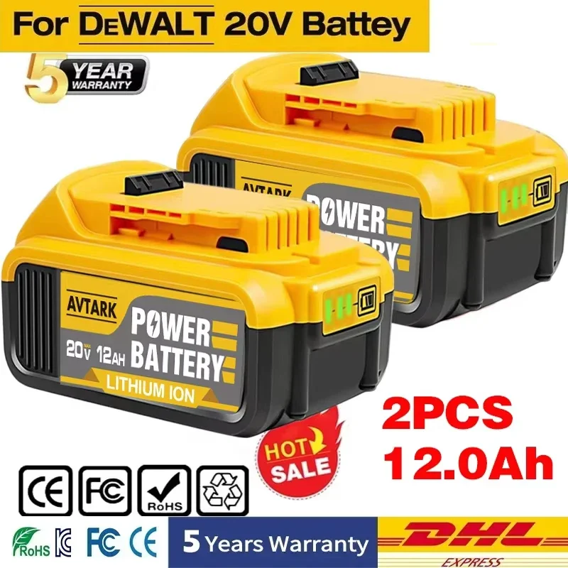 20V 9Ah DCB203 Li ion Battery Replacement for DeWalt 18v 20Volt Max Lithium Ion Batteries DCB206 DCB205 DCB204 DCB200Power Tools