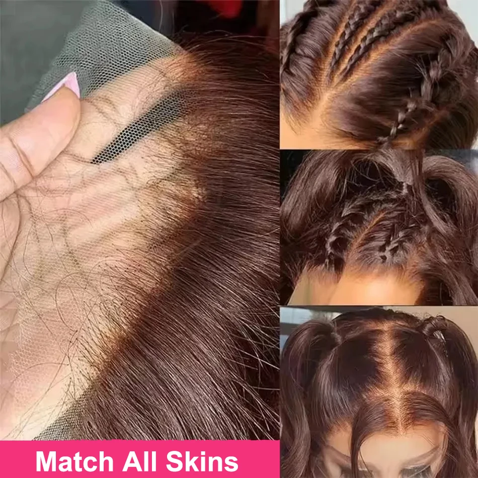 الشوكولاته براون الجسم موجة الدانتيل الجبهة الباروكات البرازيلي الشعر البشري 13x4 HD شفافة الدانتيل الباروكة الأمامية قبل قطعها للنساء