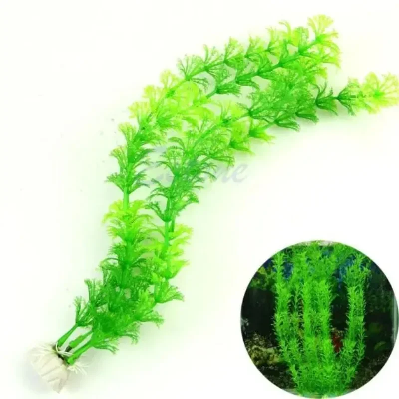 Aquarium Simulation Plant Aquatic Fish Tank Plants Plastic Artificial Water Grass Fish Tank Decoration Accessories(About 32cm)