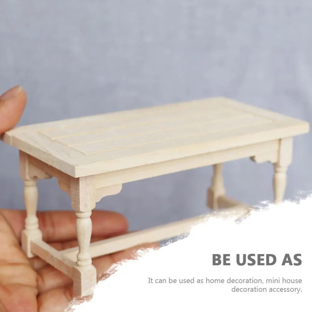 

1Set Miniature Wooden Desk and Chair Set for Dollhouse Decoration Mini House Interior Prop Chic Home Decor Micro Landscape