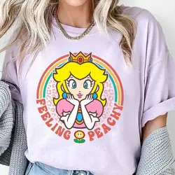 Retro Princess Peach T Shirt Feeling Peachy Smb Urodziny Dla Niej Gier