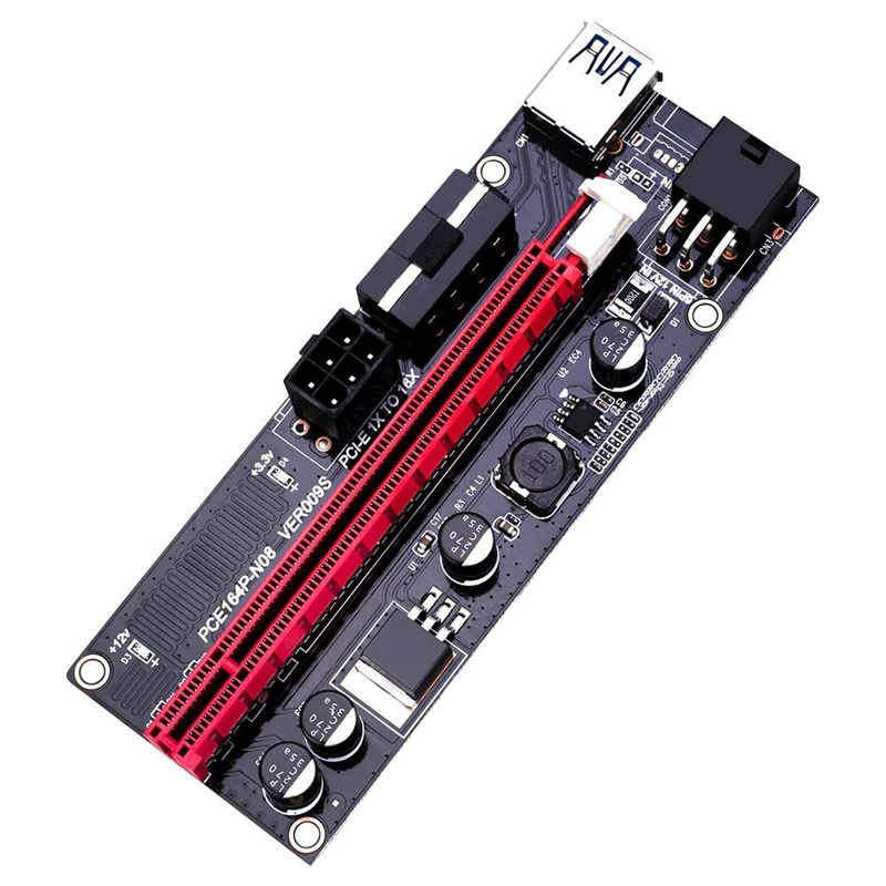 การ์ดอะแดปเตอร์ที่ใช้ไฟความเร็วสูงถึง009s PCI 1X ไปยัง16X USB PCI Express Riser ขนาด60ซม. สายต่อ3.0 USB สำหรับ Bitcoin