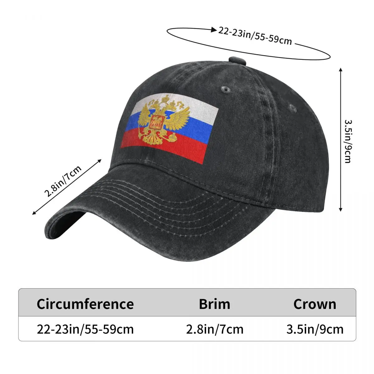 Russia Flag Classic Denim Baseball Cap Fashion Cool Kpop Rock Hip Hop Hats Summer Unisex Men y2k Funny Sun Visors Snapback Cap