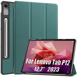 For Lenovo Tab P12 Case 12.7 inch 2023 Tri-Folding Flip Stand Magnetic PC Smart Cover for Lenovo Xiaoxin Pad Pro 12 7 12.7 Case