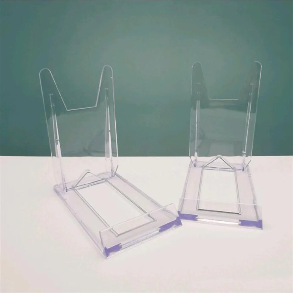 2pcs Clear Acrylic Display Easels Adjustable Plastic Plate Holder Stand Pictures Frame Rack Wedding-Birthday Home Decoration