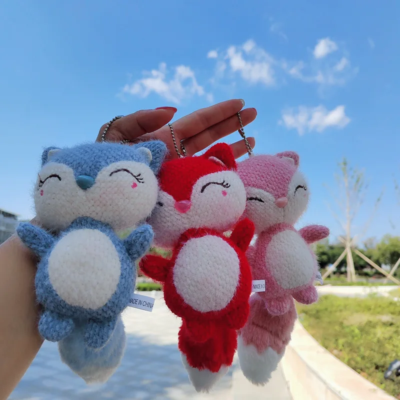 21cm Funny Long-tailed Squirrel Plush Keychain Plush Stuffed Toy Cute Plush Animal Soft Doll Pendant for Girl Kids Gift