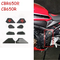 Pegatina para marco de motor de motocicleta, patrón de fibra de carbono de PVC, izquierda y derecha, Honda CB650R, CBR650R, CB 650R, CBR650 R