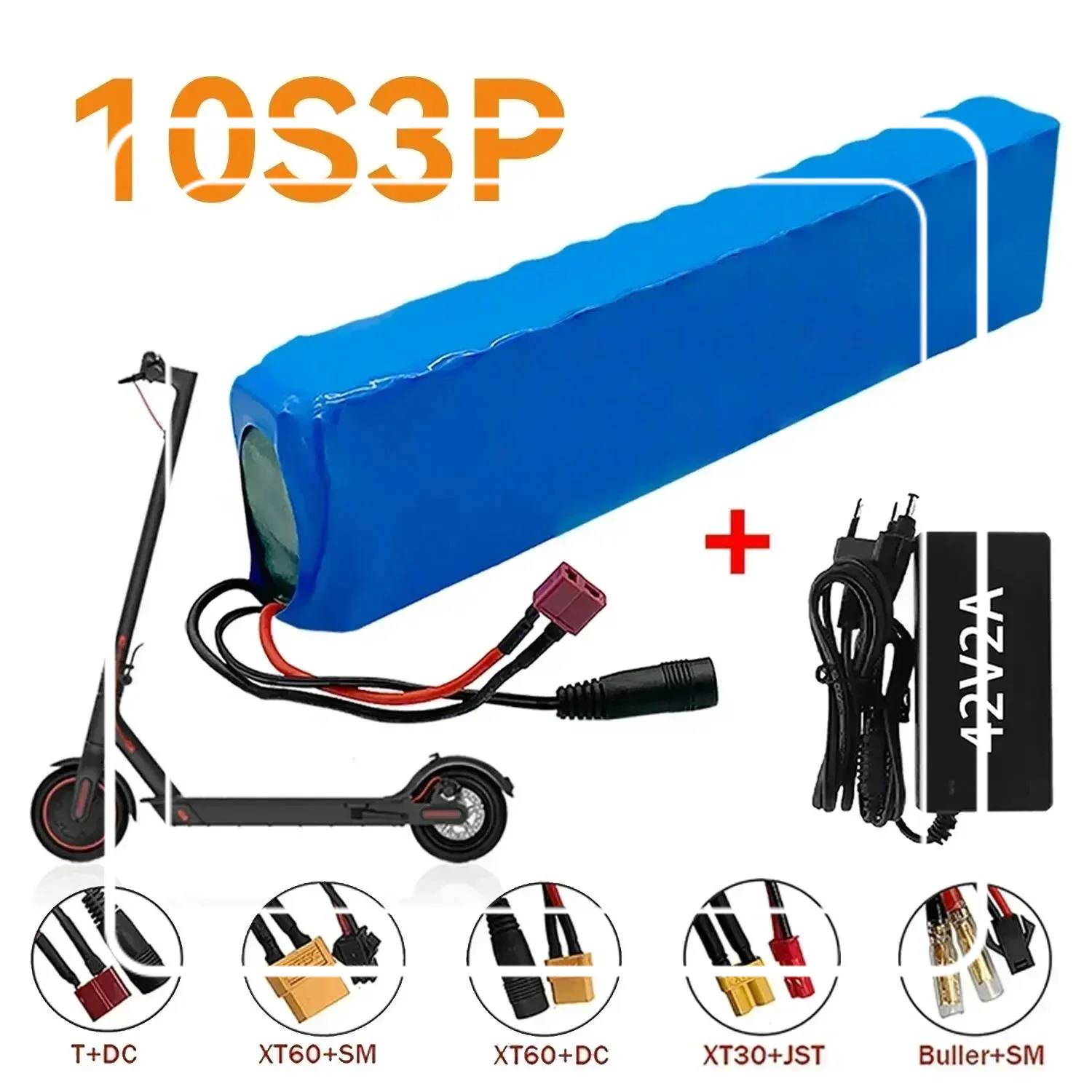 

FOR10S3P 36V 100Ah 18650 Rechargeable Lithium Battery Pack 1000W Power Modified Bicycle electric scooter Vehicle BMS +54.6V