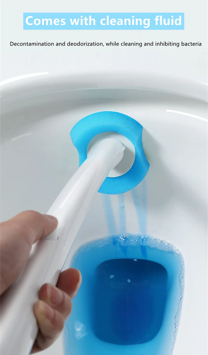 Set Spazzola WC Usa E Getta Con 16 Ricariche, Base E Manico – Sistema Pulizia Toilette Potente Ed Ecologico