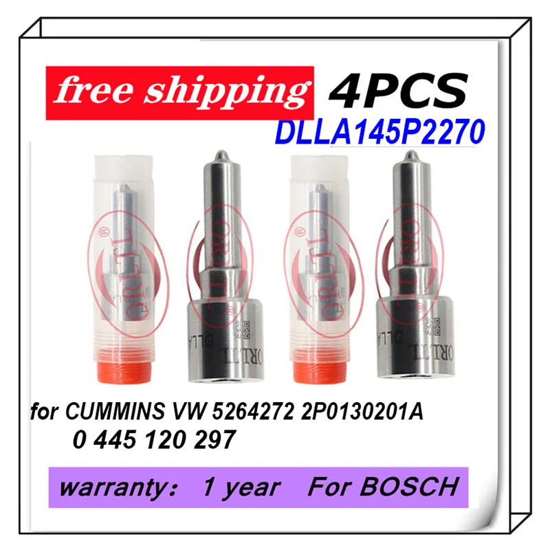 

DLLA145P2270 0433172270 For CUMMINS VW 0445120297 0 445 120 297 5264272 2P0130201A Auto Fuel Injector Nozzle 4PCS