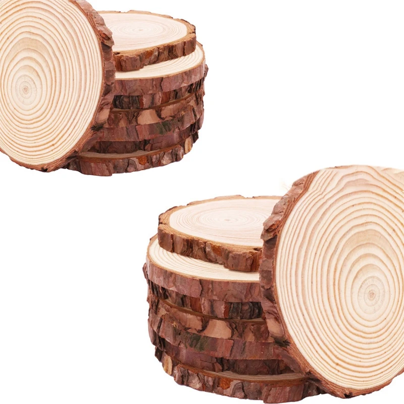 20Pcs Pine Wooden Chips Cut Pieces Wood Log Sheet Rustic Wedding Decor Party Centerpieces Vintage Country Style