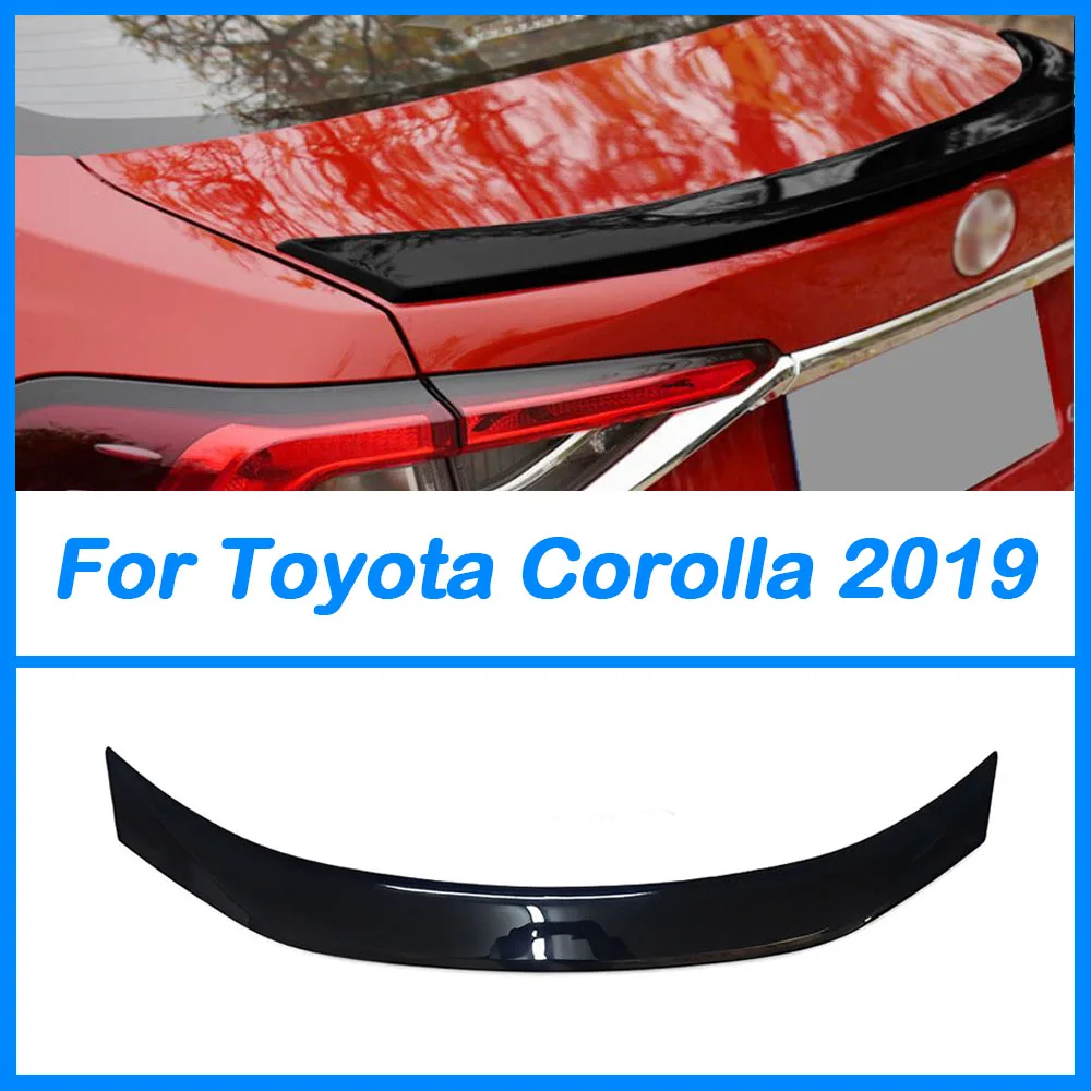 For Toyota Corolla Spoiler 2019+ ABS Plastic Primer Color Rear Trunk Spoiler Wing Car Accessories Carbon Fiber Pattern And Black