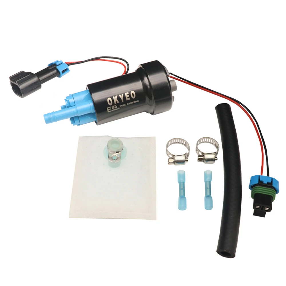 OKYEO E85 Compatible Performance Internal 450LPH Fuel Pump For Nissan Skyline Subaru WRX F90000267 & Install Kit