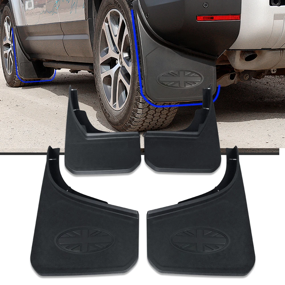 

4Pcs Front Rear Mud Flaps Car Accessories For 2020 2021 2022 2023 Land Rover Defender 130 Mudguards Dirty Traps Fender Flares