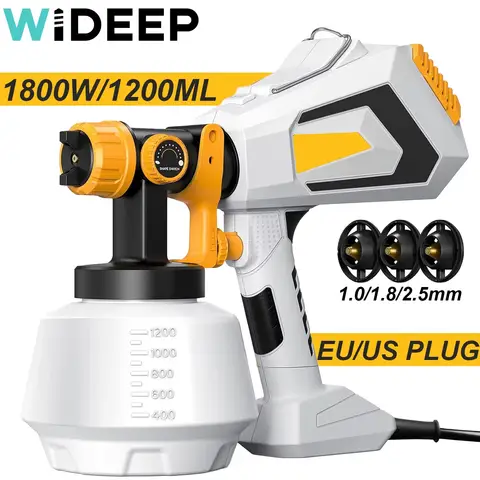 1200ML 110V/220V 1800W 전기 스프레이 건 가정용 HVLP 페인트 분무기 자동 가구 강철 코팅 울타리 에어 브러시