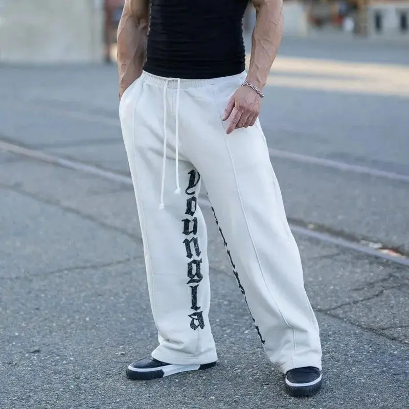 2025 سراويل رياضية عصرية للشباب أمريكية تعاونية أنيمي ركض قطن تيري طباعة سراويل تقليدية واسعة الساق سراويل الهيب هوب للشارع #1