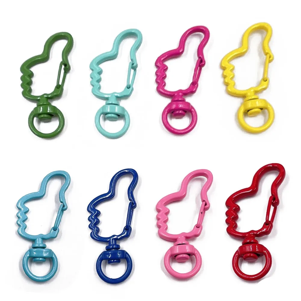 5pcs Colorful Metal Swivel Snap Hook Trigger Clips Clasps For DIY Lanyard Key Ring Chains Bag Keychain Jewelry Making Material