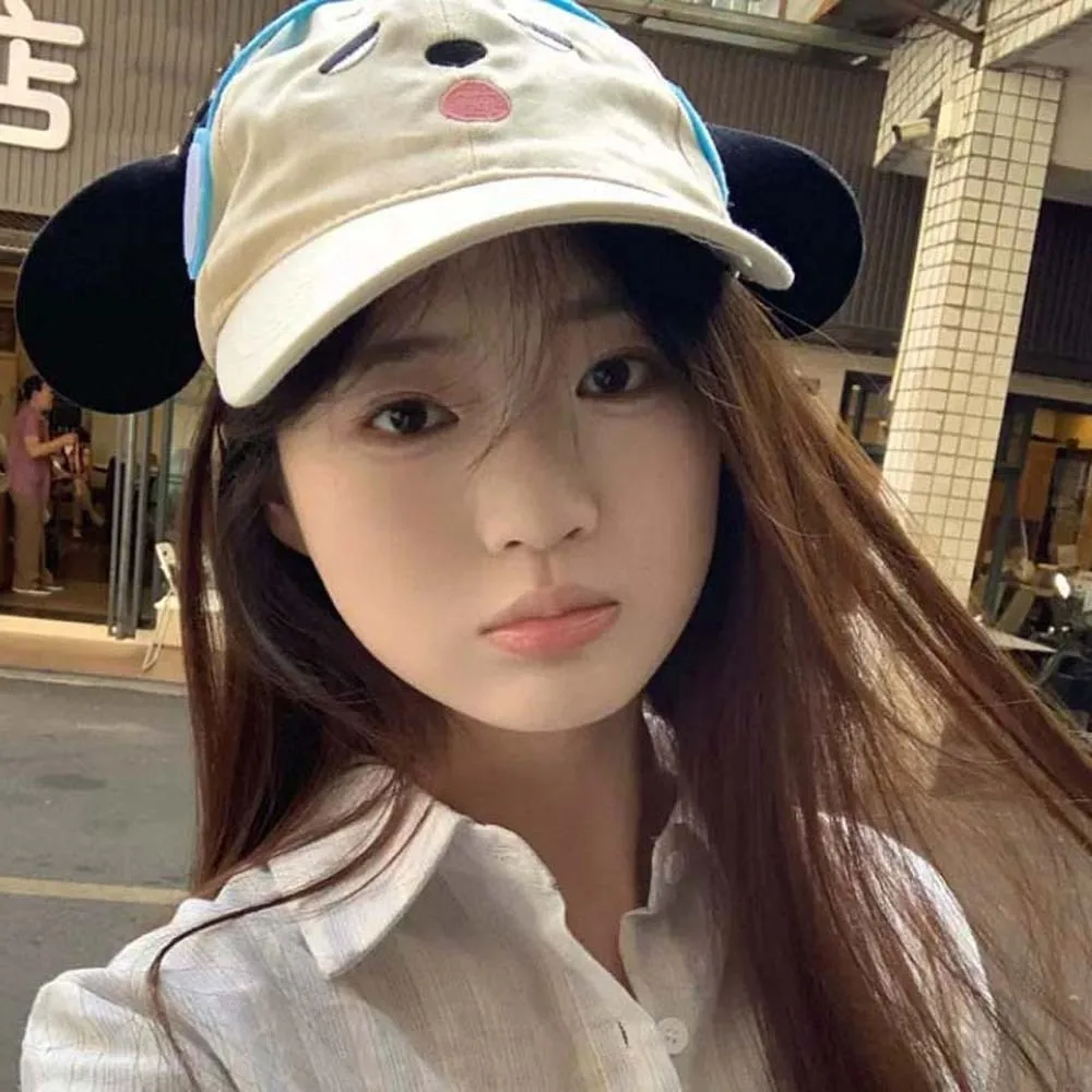 تنفس سماعة الكلب قبعة بيسبول الحلو قابل للتعديل نظارات جرو قبعة الكورية نمط القطن جرو قبعة مع آذان كبيرة تنوعا