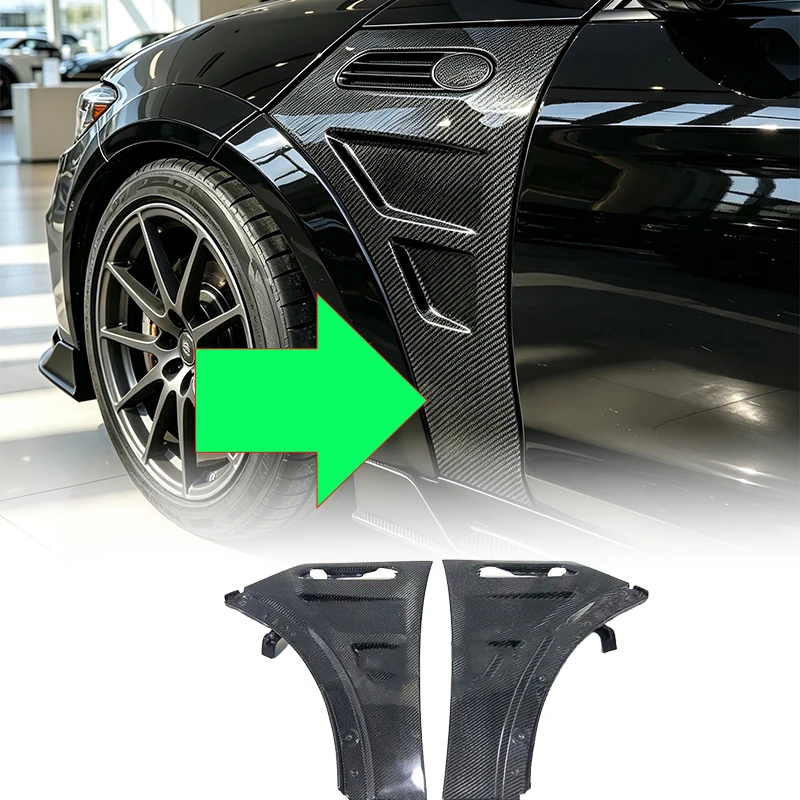 For Mini R50 R52 R53 Cooper Side Fender Vent Panel Exterior Body Kit Carbon Fiber Look Car Side Air Vent Decor Cover Auto Modifi
