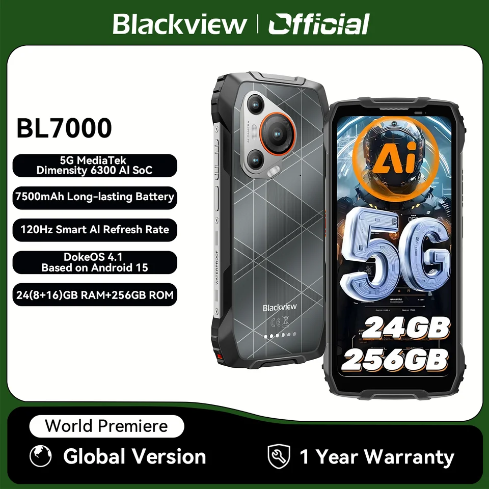 BLACKVIEW BL7000 5G AI Rugged Smartphone MTK 6300, 6.78